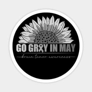 Go Gray In May Brain Sunflower Magnet